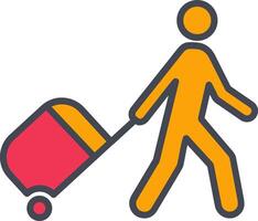 Walking with Luggage Vector Icon