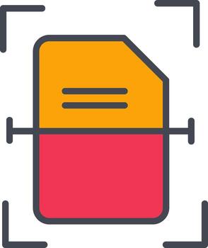 exploración documento vector icono