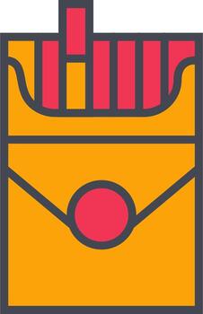 icono de vector de paquete de cigarrillos