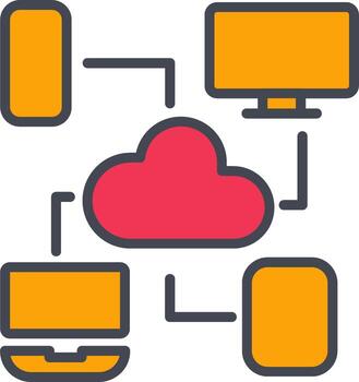icono de vector de computación en la nube