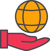 Global Hand Vector Icon