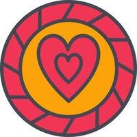 icono de vector de chip de corazón