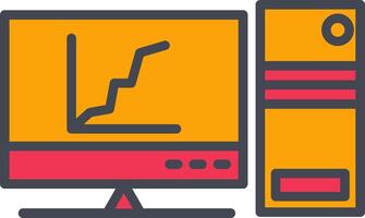 Graph Line Screen Vector Icon