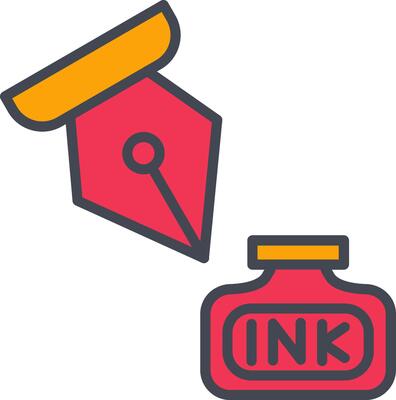 Ink and Pen Vector Icon