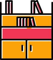 icono de vector de estante de libro