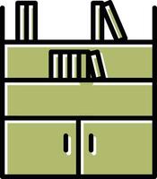 icono de vector de estante de libro