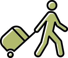 Walking with Luggage Vector Icon