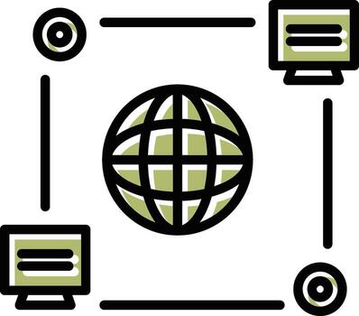 computadora conexión vector icono