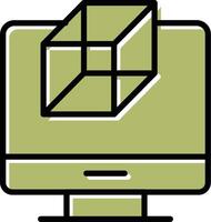 icono de vector de cubo