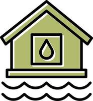 icono de vector de casa de agua