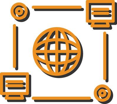 computadora conexión vector icono