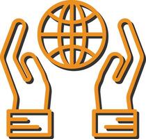 Globe Hand Vector Icon