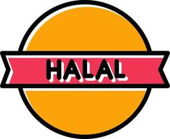 icono de vector de etiqueta halal