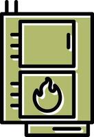 icono de vector de caldera de combustible sólido