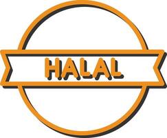 icono de vector de etiqueta halal