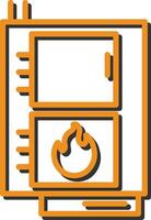 icono de vector de caldera de combustible sólido