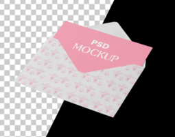 Open wit envelop met uitnodiging kaart. mockup psd