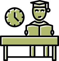 Studying on Desk I Vector Icon