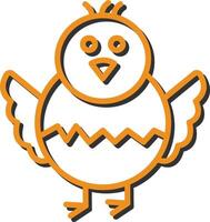 icono de vector de pollito