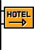 icono de vector de signo de hotel