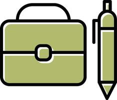 Briefcase and Pen Vector Icon