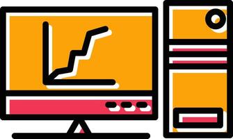 Graph Line Screen Vector Icon