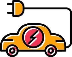 icono de vector de coche eléctrico