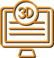 3d calidad pantalla vector icono