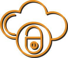 Secure Cloud Vector Icon