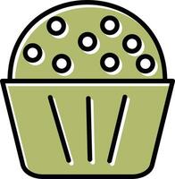 icono de vector de muffin de chocolate