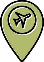 Airport Location Vector Icon