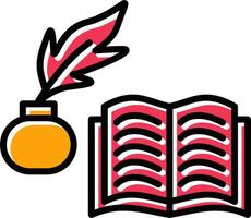 Quill and Book Vector Icon