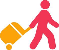 Walking with Luggage Vector Icon