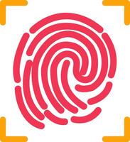 Fingerprint Lock Vector Icon