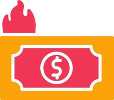 Dollar on Fire Vector Icon