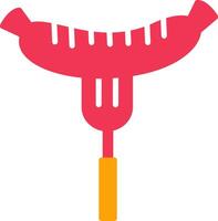 Sausage on Fork Vector Icon