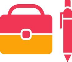 Briefcase and Pen Vector Icon