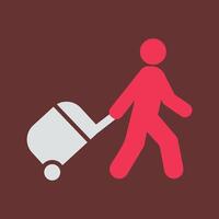 Walking with Luggage Vector Icon