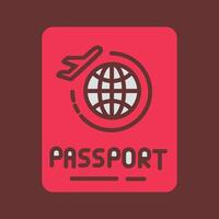 icono de vector de pasaporte