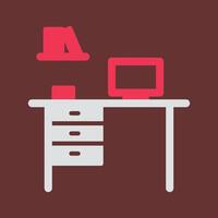 Office Desk Vector Icon