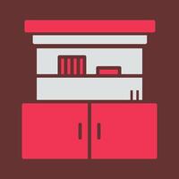 Cupboard with Shelves Vector Icon