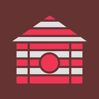 Wood Cabin Vector Icon