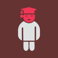 icono de vector de estudiante graduado