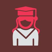 hembra graduado vector icono