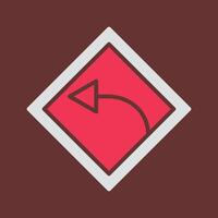 Left Turn Vector Icon