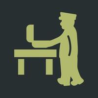 Guard Checking Briefcase Vector Icon