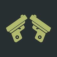 Two Guns Vector Icon