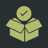 icono de vector de recepción de paquete