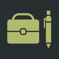 Briefcase and Pen Vector Icon