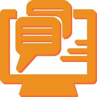 Computer Chatting Vector Icon